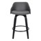 Armen Living Alec 30" Bar Height Swivel Gray Faux Leather and Black Wood Bar Stool LCAEBABLGR30 - alternate 5